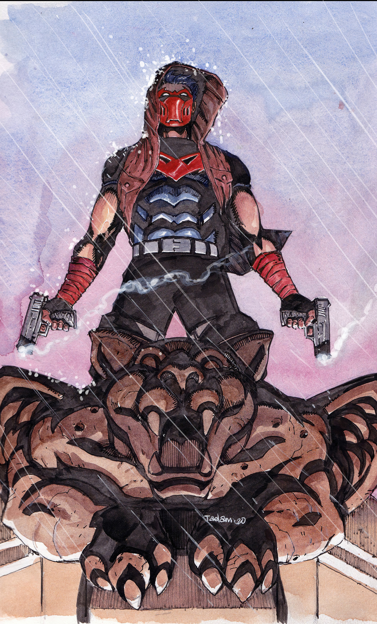 Red Hood Comic Art 4k iPhone