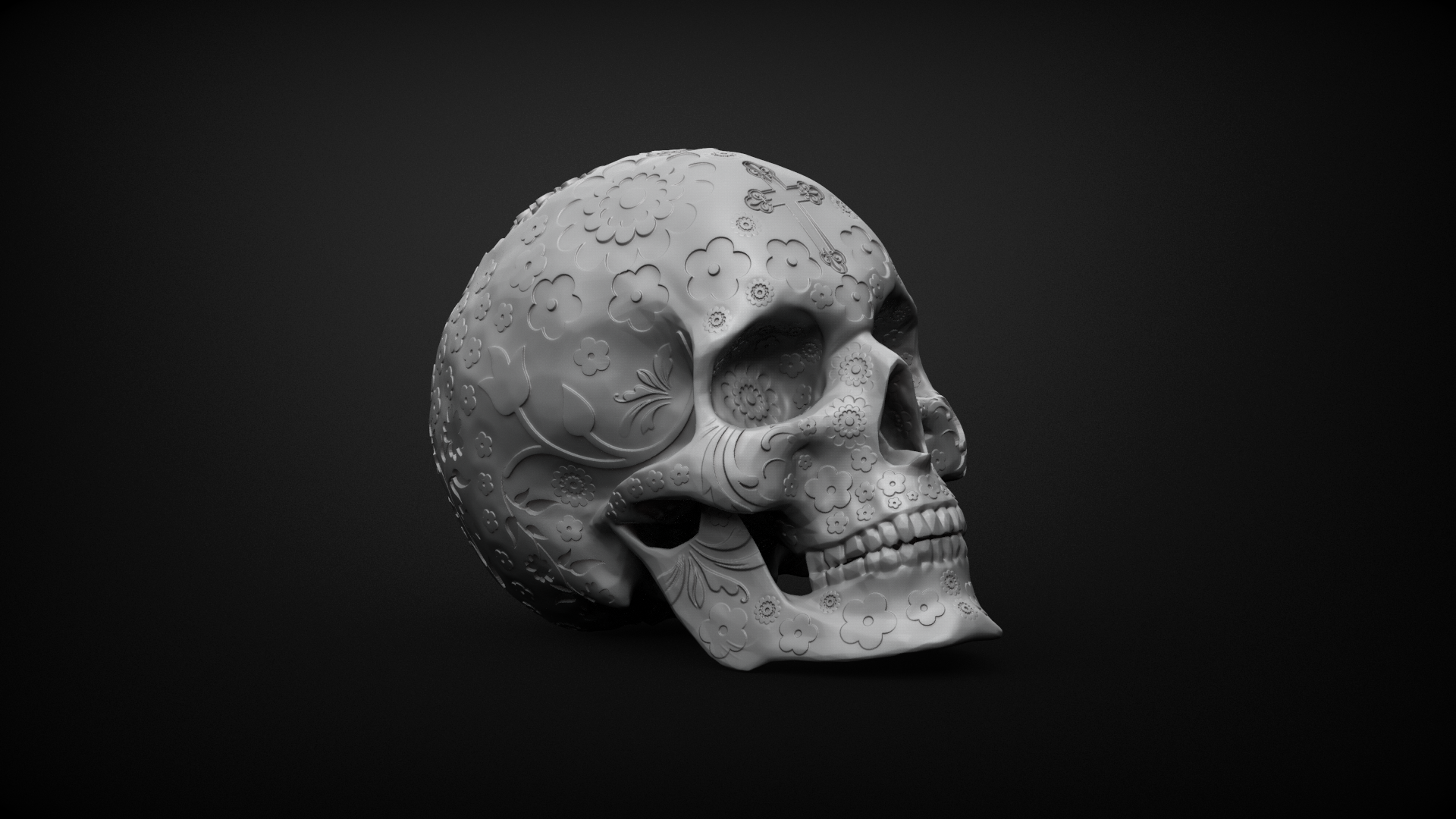 STL File Mexican Skull Calaca
