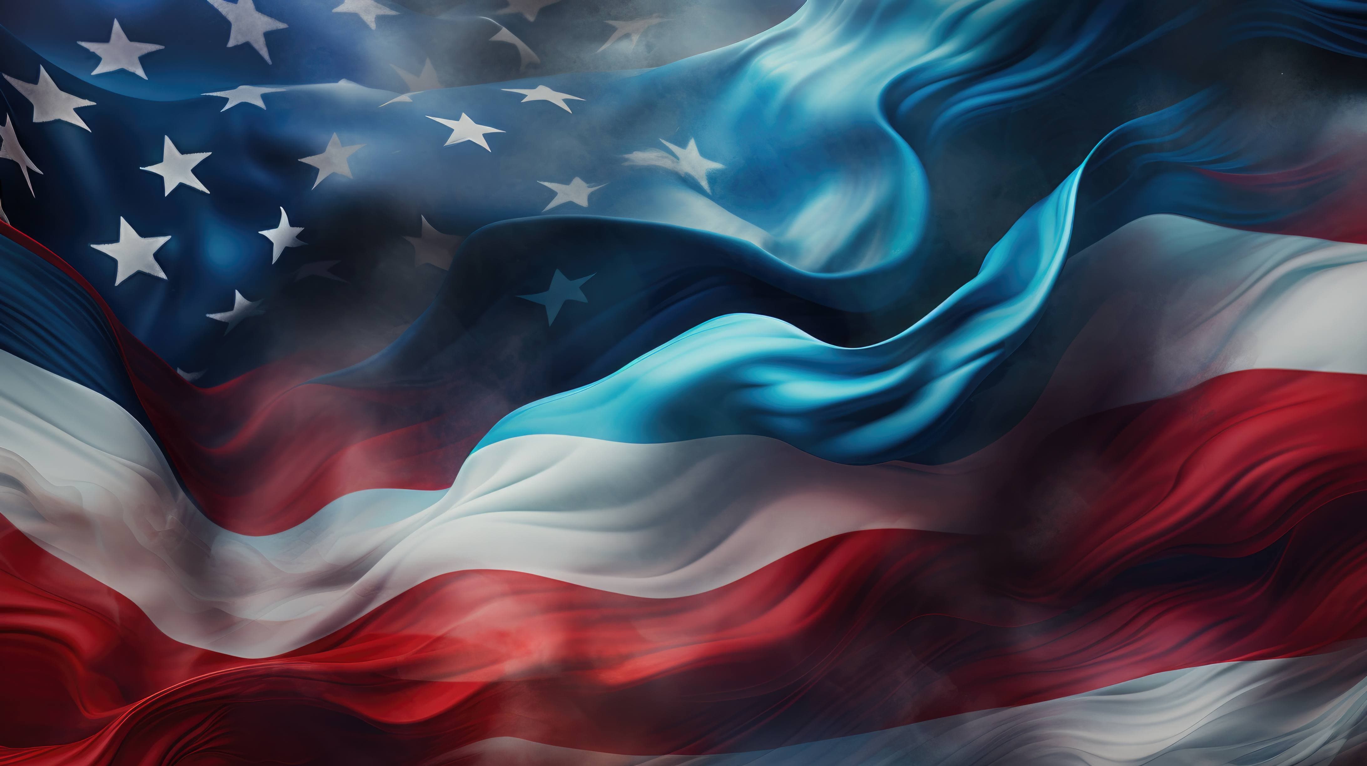 American flag illustrated in chalk art