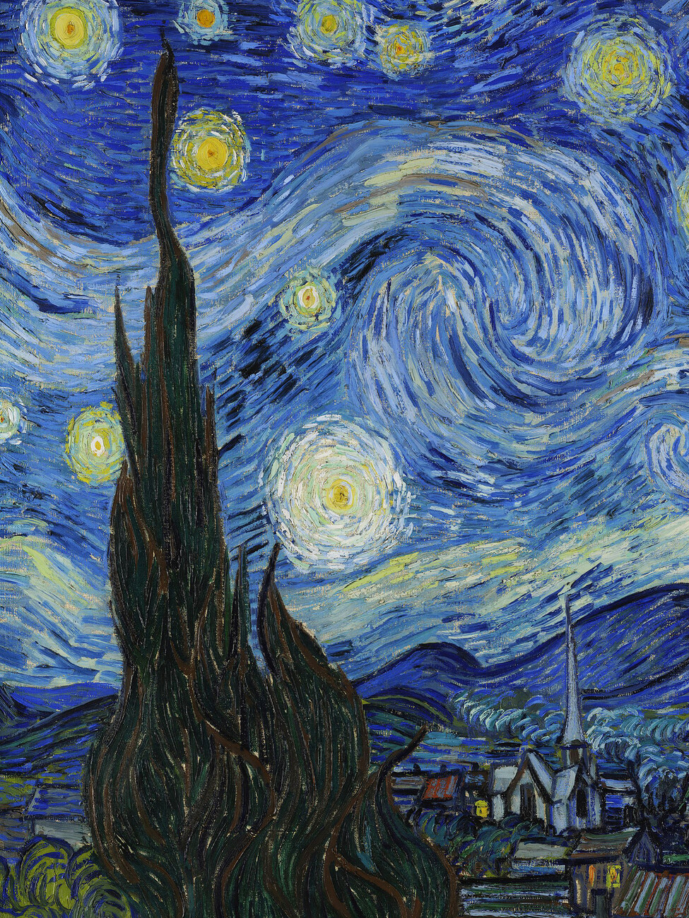 Starry Night. Reproductions of famous