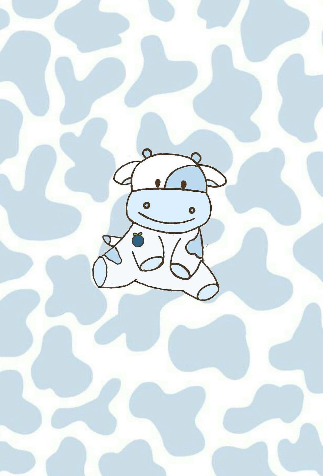 Blue Cow Print Wallpaper