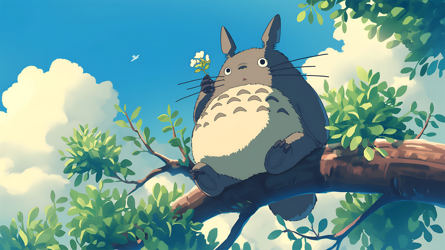 Totoro Tree Anime Desktop Wallpaper
