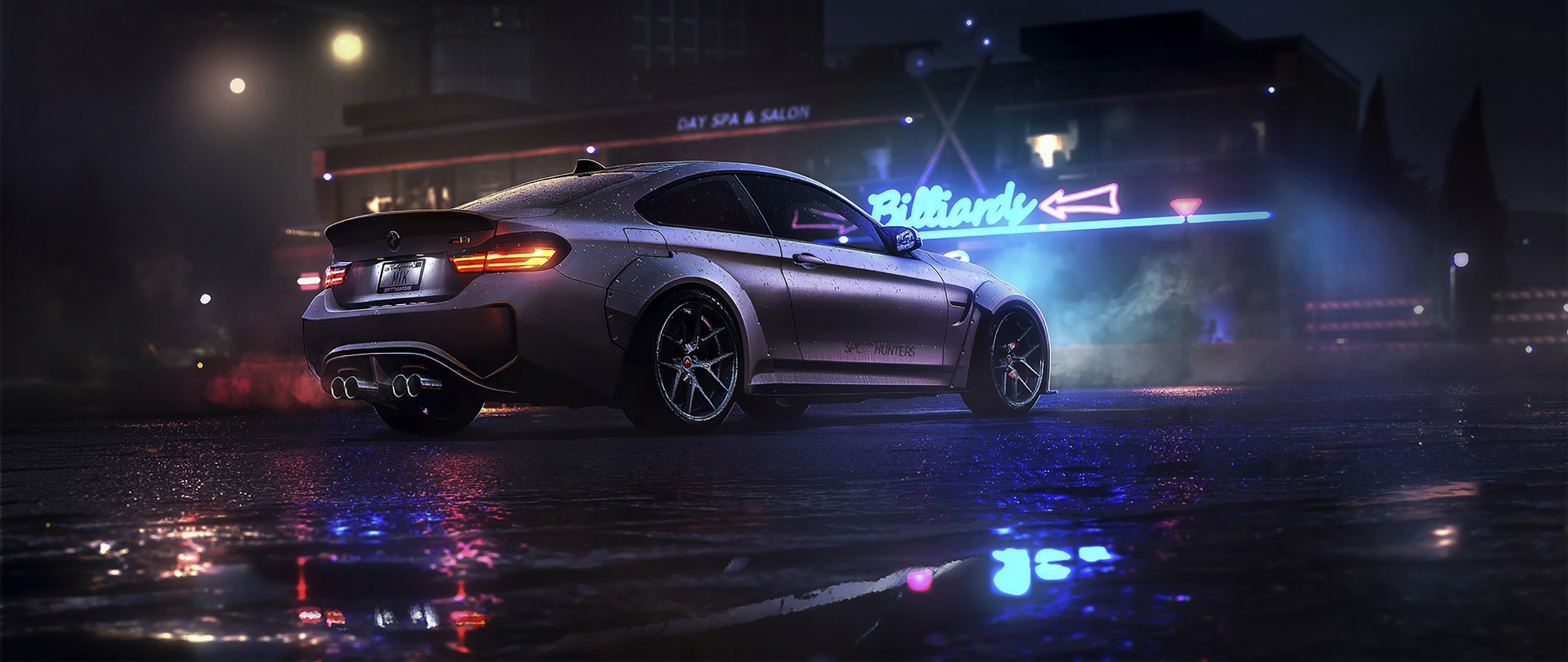 Wallpaper night, BMW, game, NFS, night