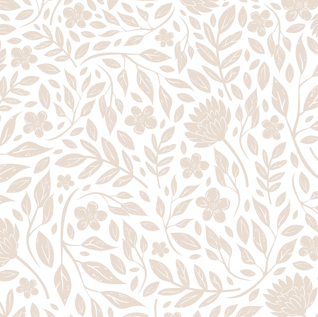 Cream Blossom Peel and Stick Wallpaper