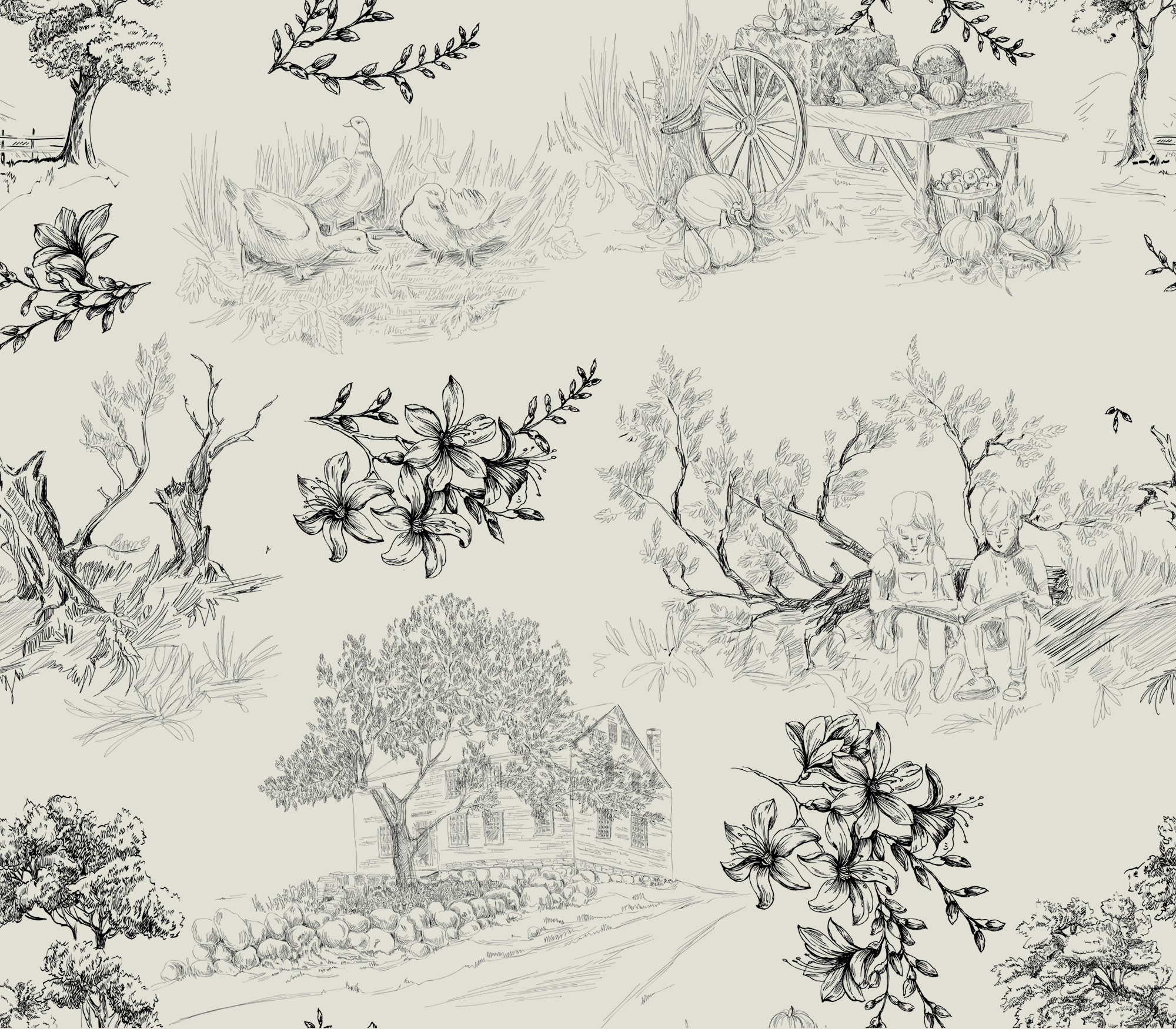 de Jouy Peel and Stick Wallpaper