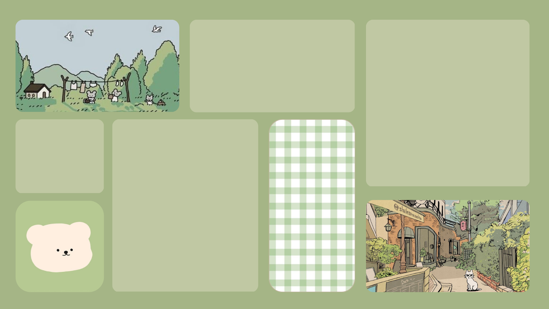 green desktop wallpaper organizer :)