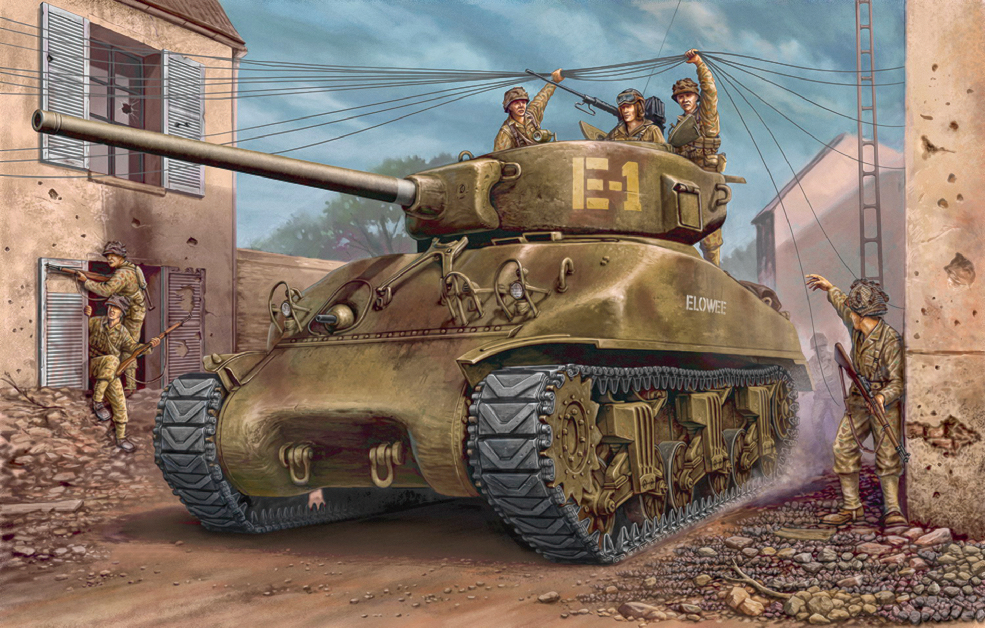 Wallpaper war, art, painting, tank, ww2