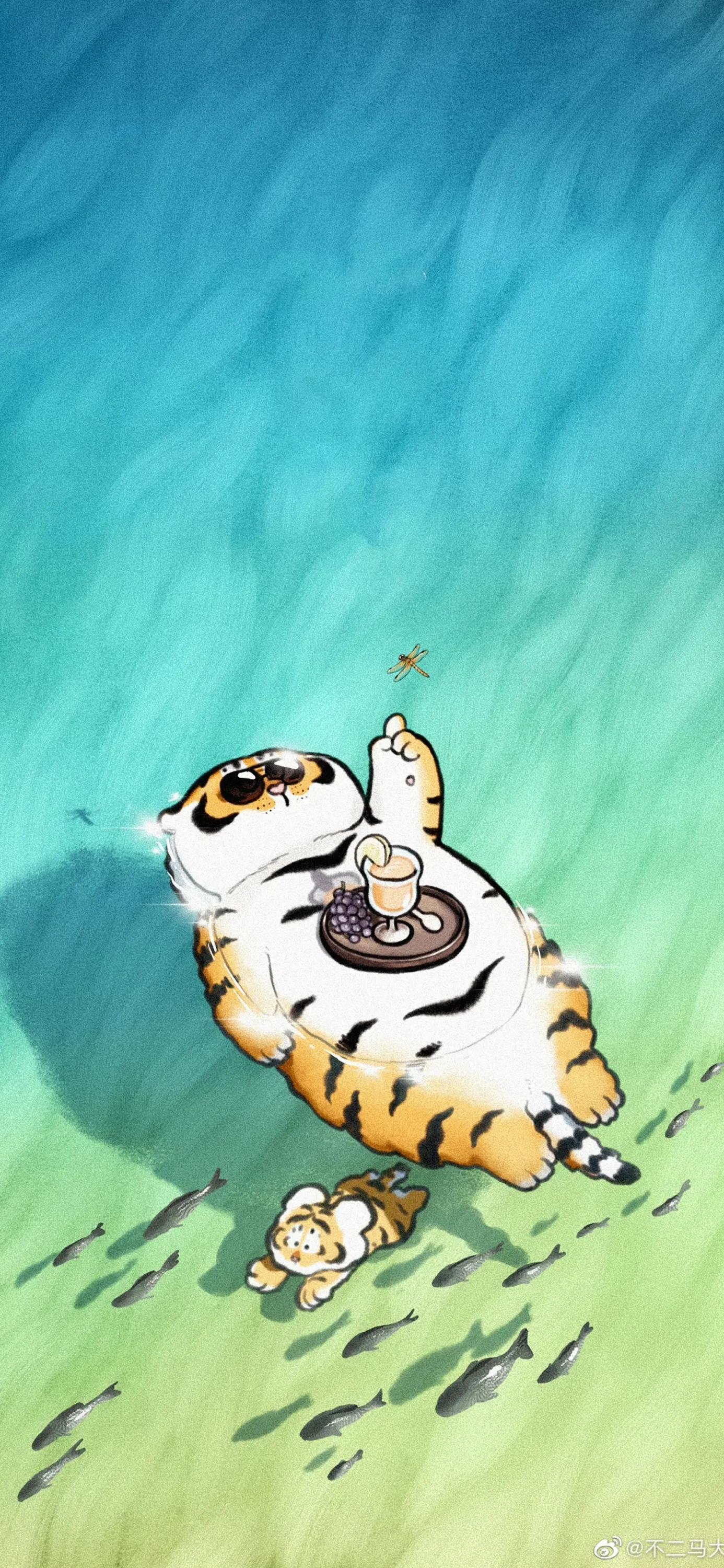 Fat Tiger series mobile wallpaper