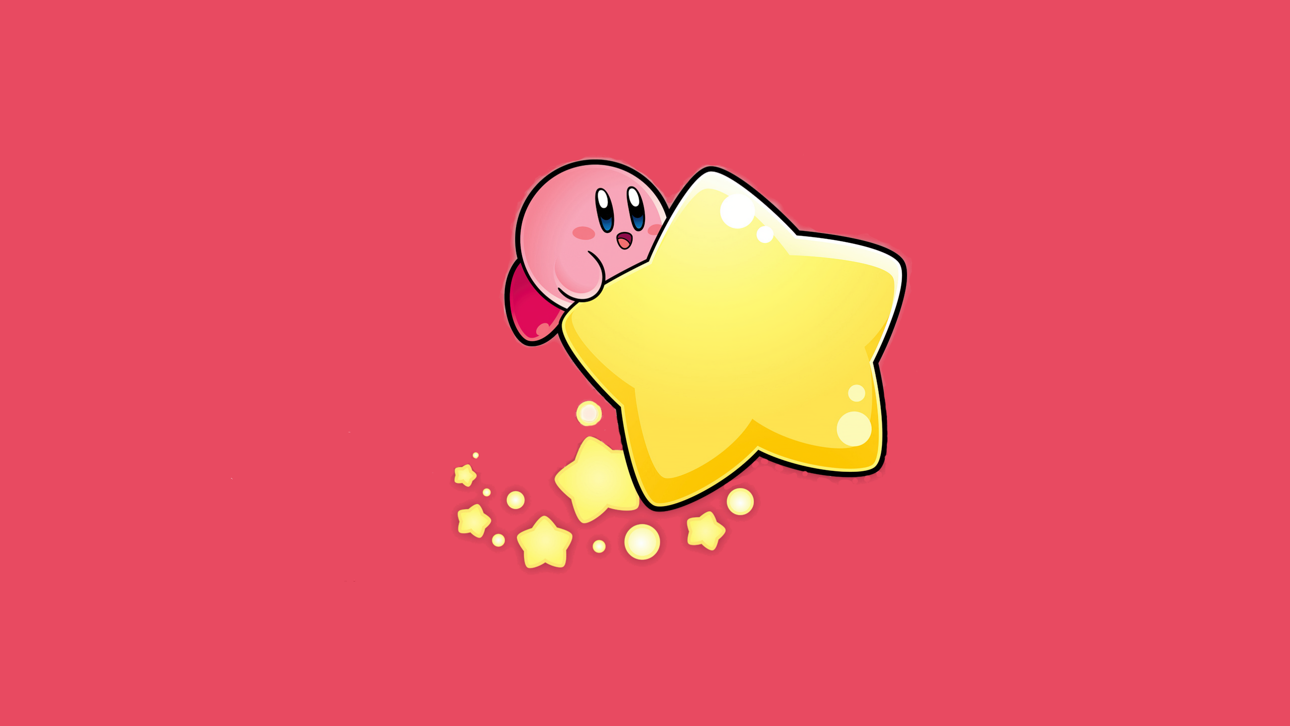 Kirby Wallpaper 4K, Star, Pastel red