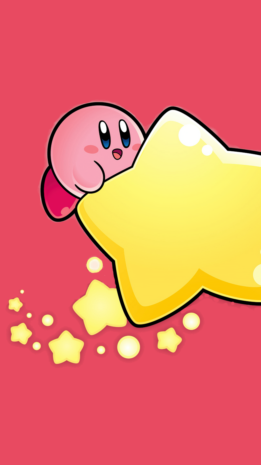 Kirby Wallpaper 4K, Star, Pastel red