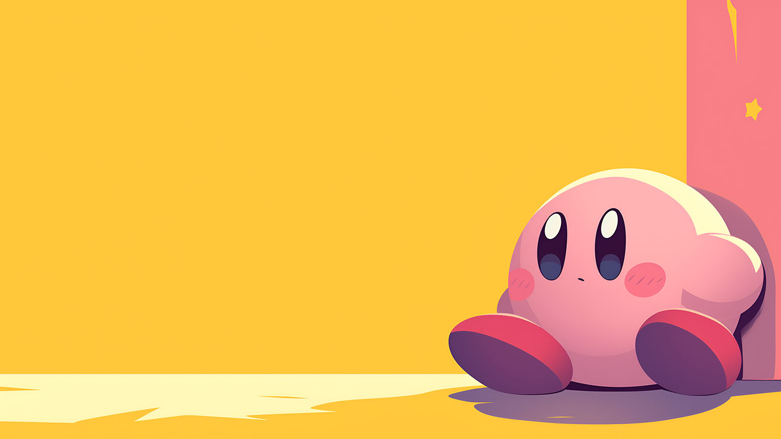 Kirby Cute Minimalist Desktop Wallpaper