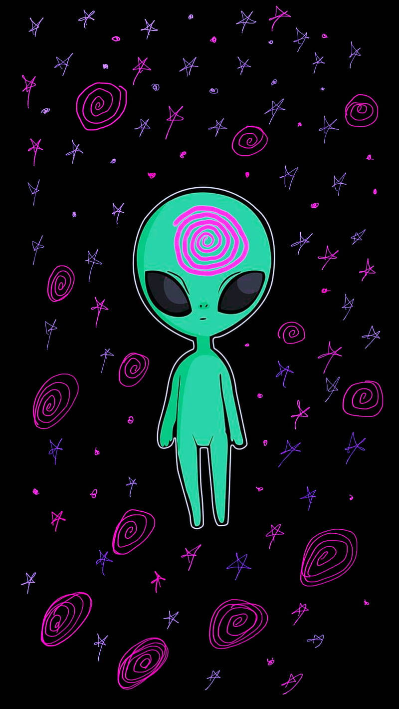 Download Trippy Dope Alien Wallpaper