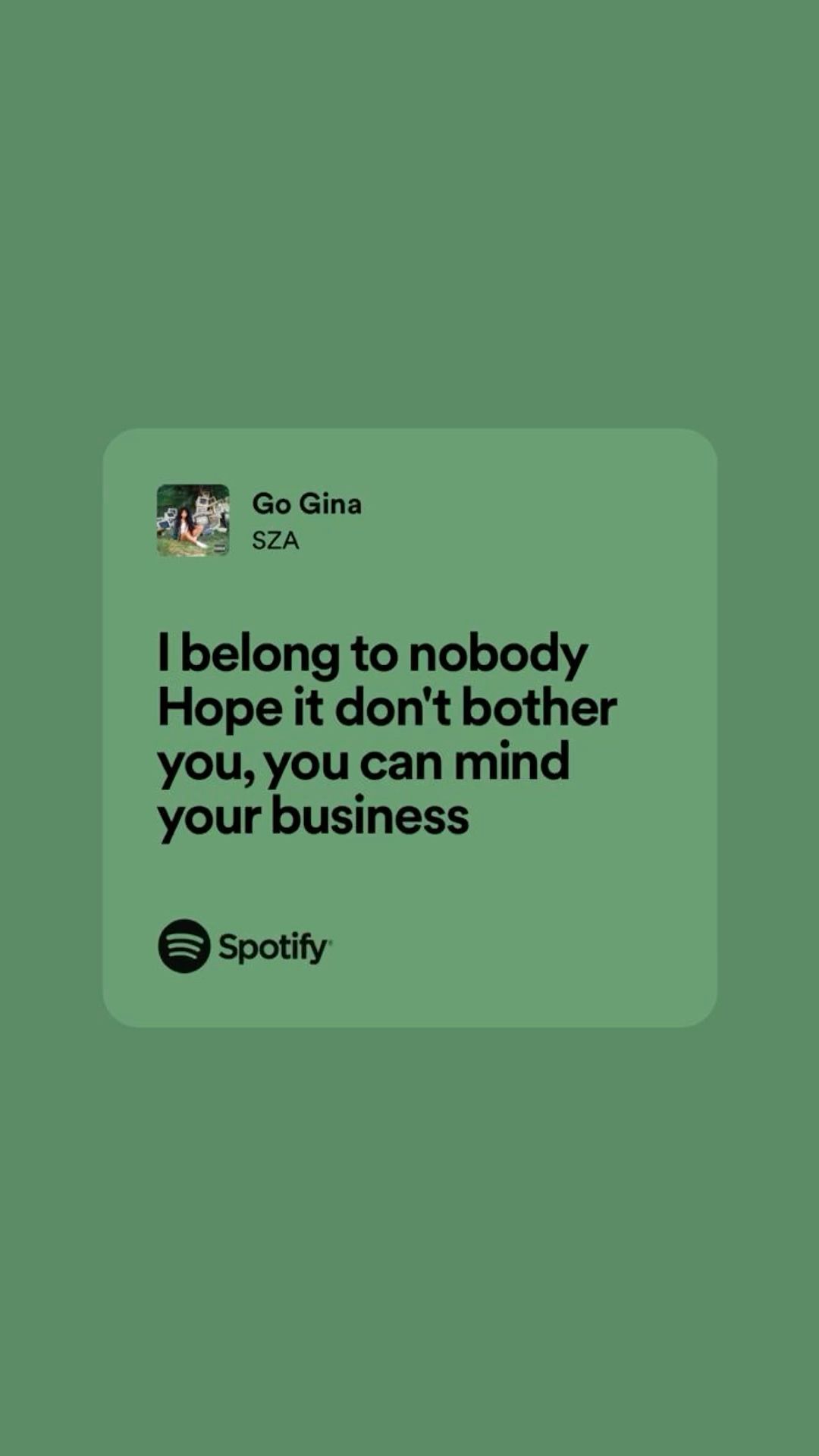 SZA Go Gina Lyrics Wallpaper Ctrl