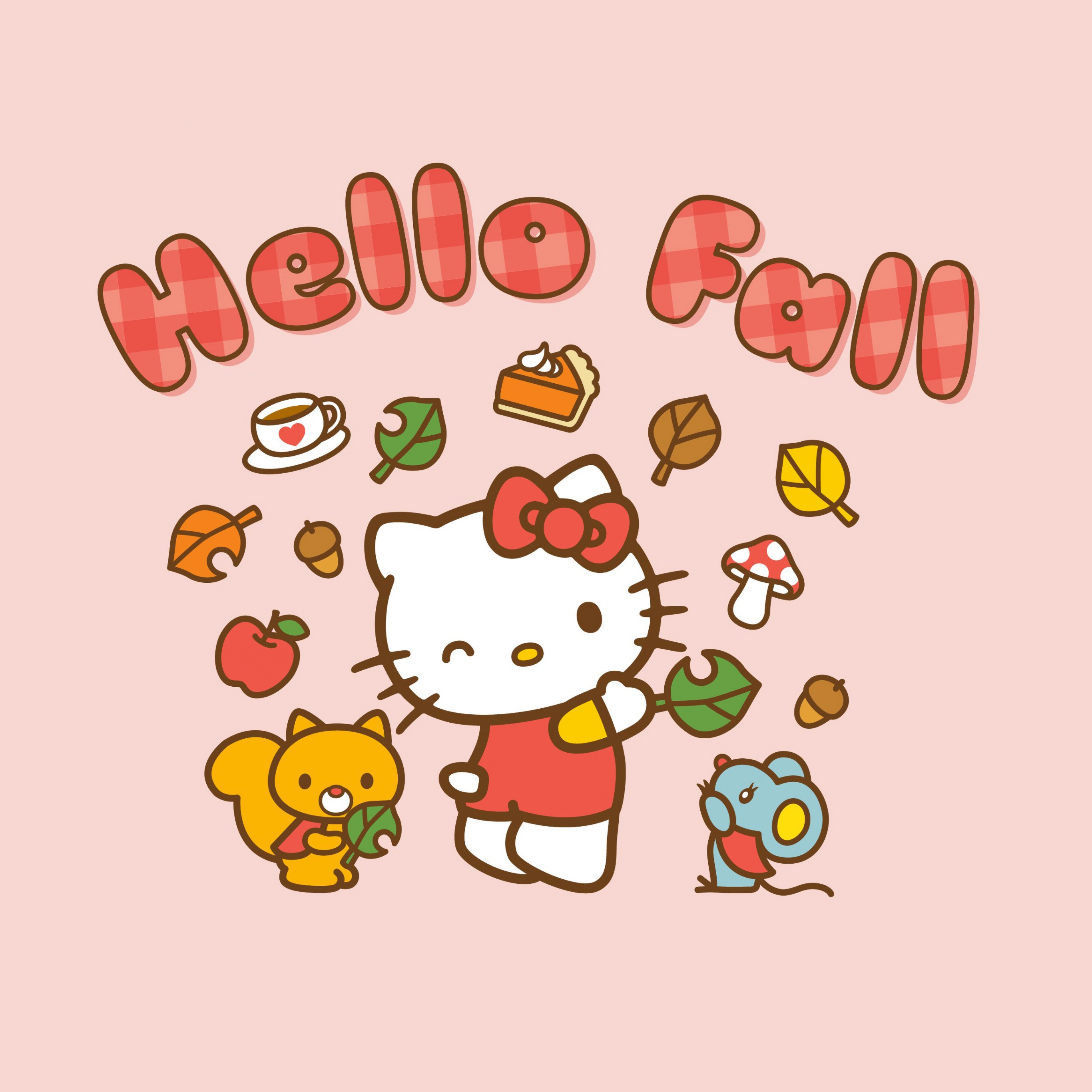 Hello Fall Wallpaper 4K, Hello Kitty