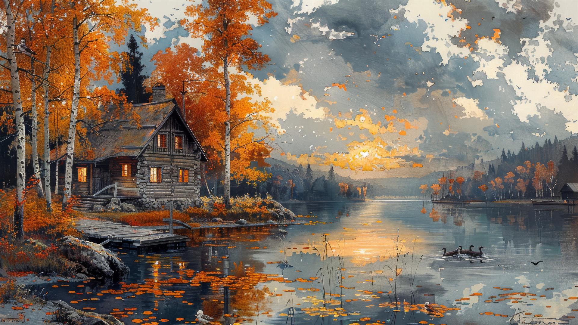 4K HD Wallpaper: woodcut painting