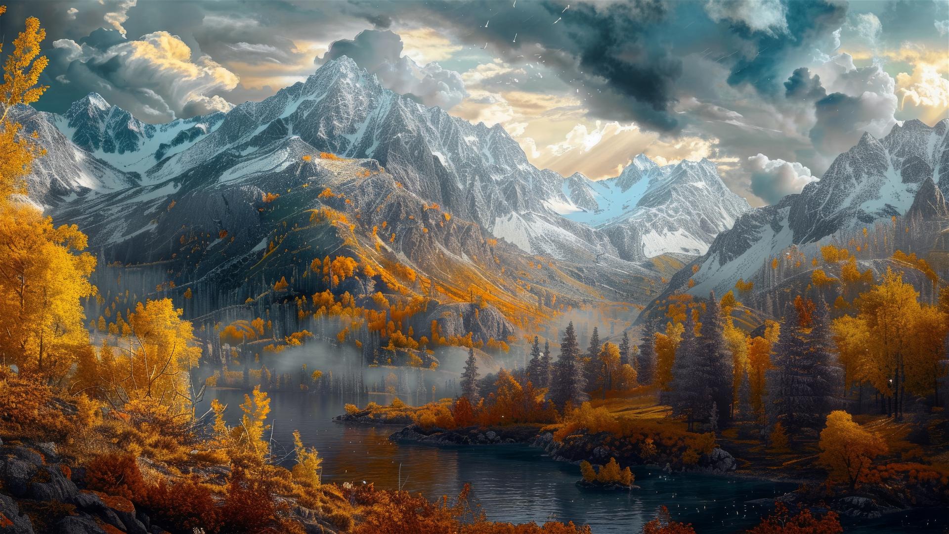 4K HD Wallpaper: landscape painting