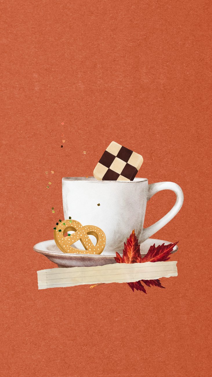 Editable Autumn coffee iPhone wallpaper