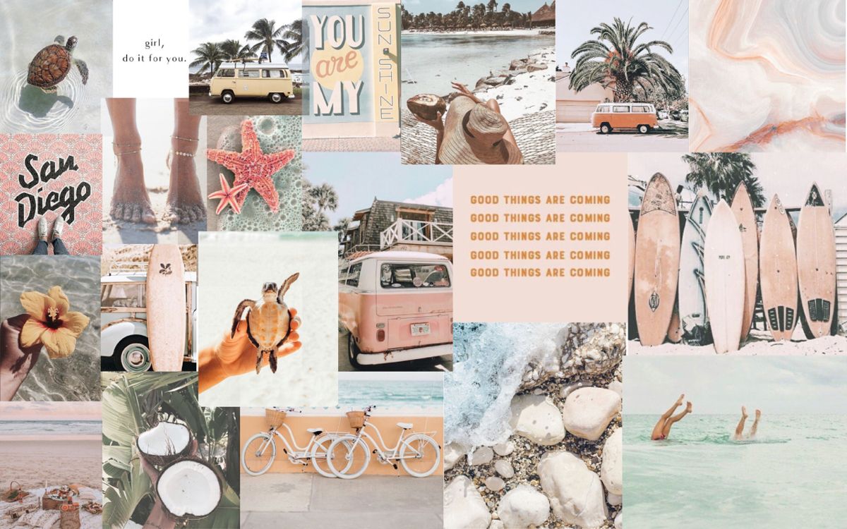 Beachy Laptop Collage