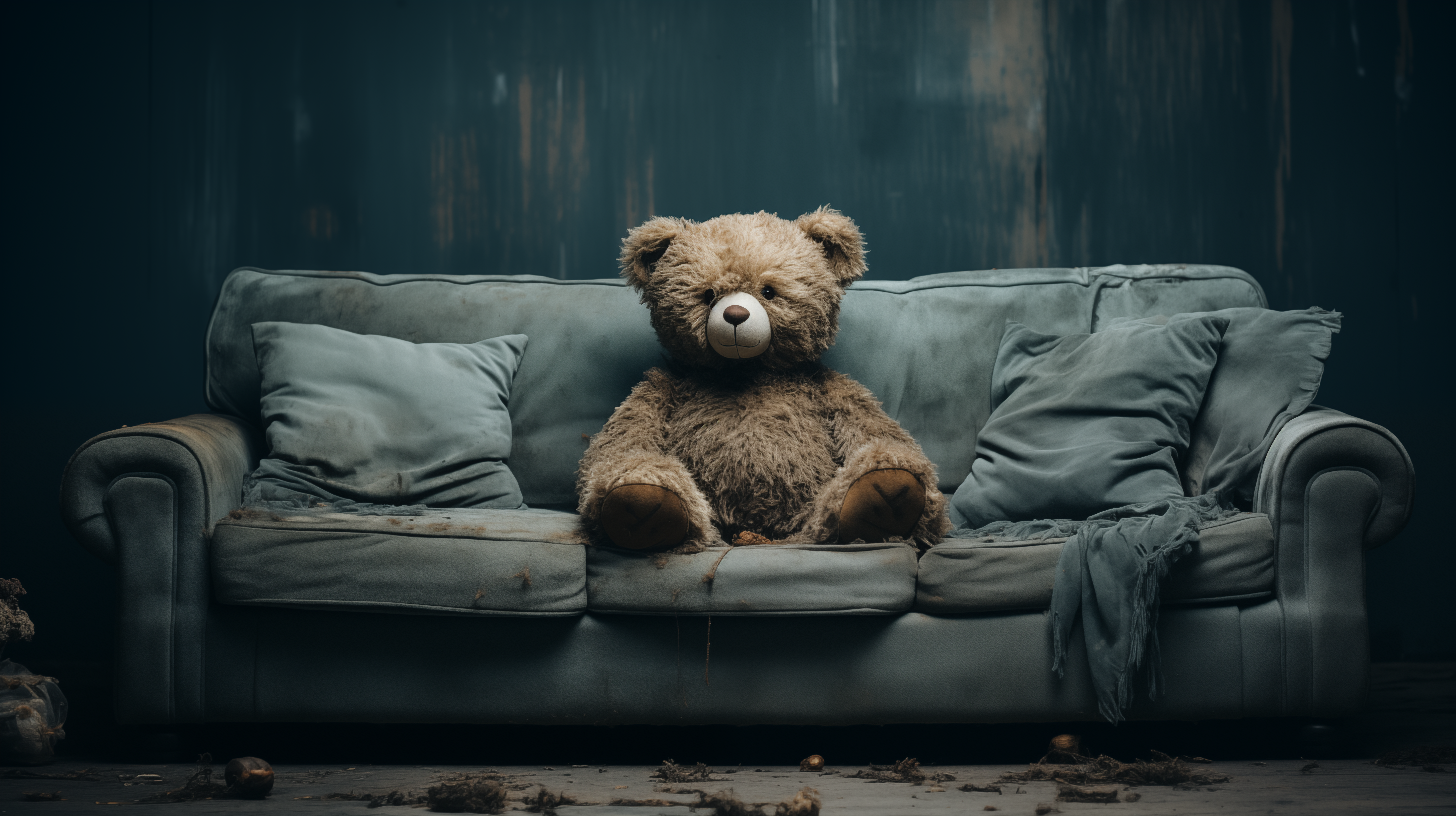 Cozy Teddy Bear on Couch HD Wallpaper
