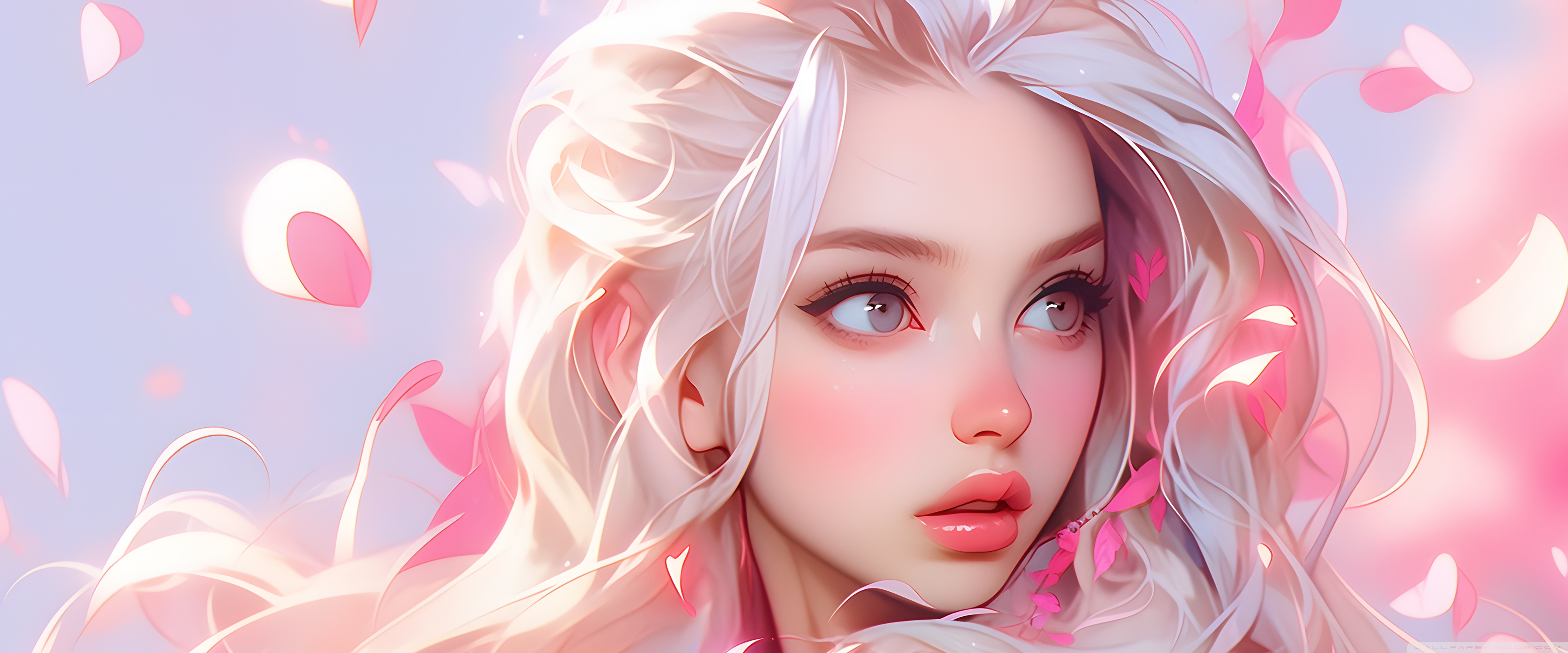 Sweet Pink Cute Blonde Girl Ultra HD