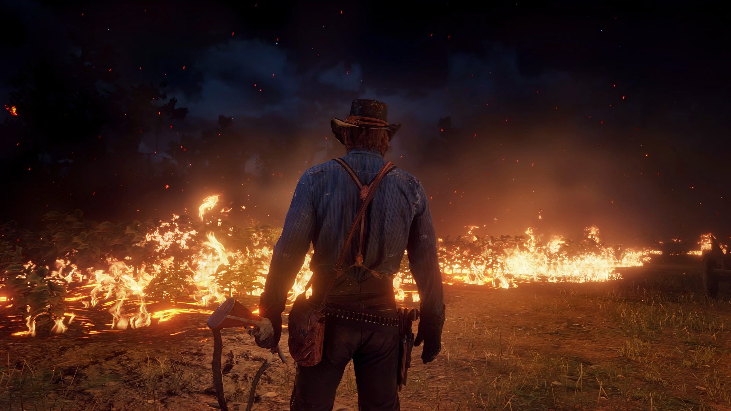 Arthur Morgan Fire Red Dead 4k
