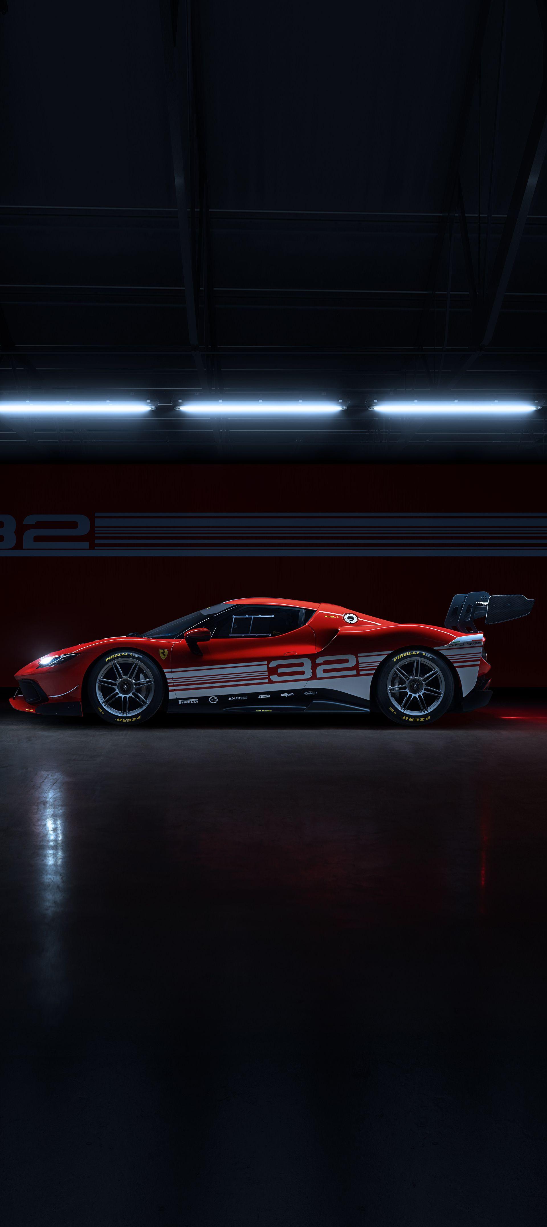 Ferrari 296 Challenge mobile wallpaper