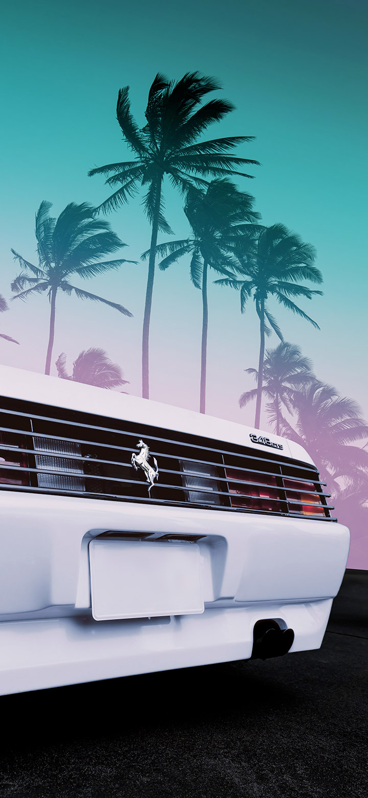 Cool Vice City Ferrari Car 4K Phone