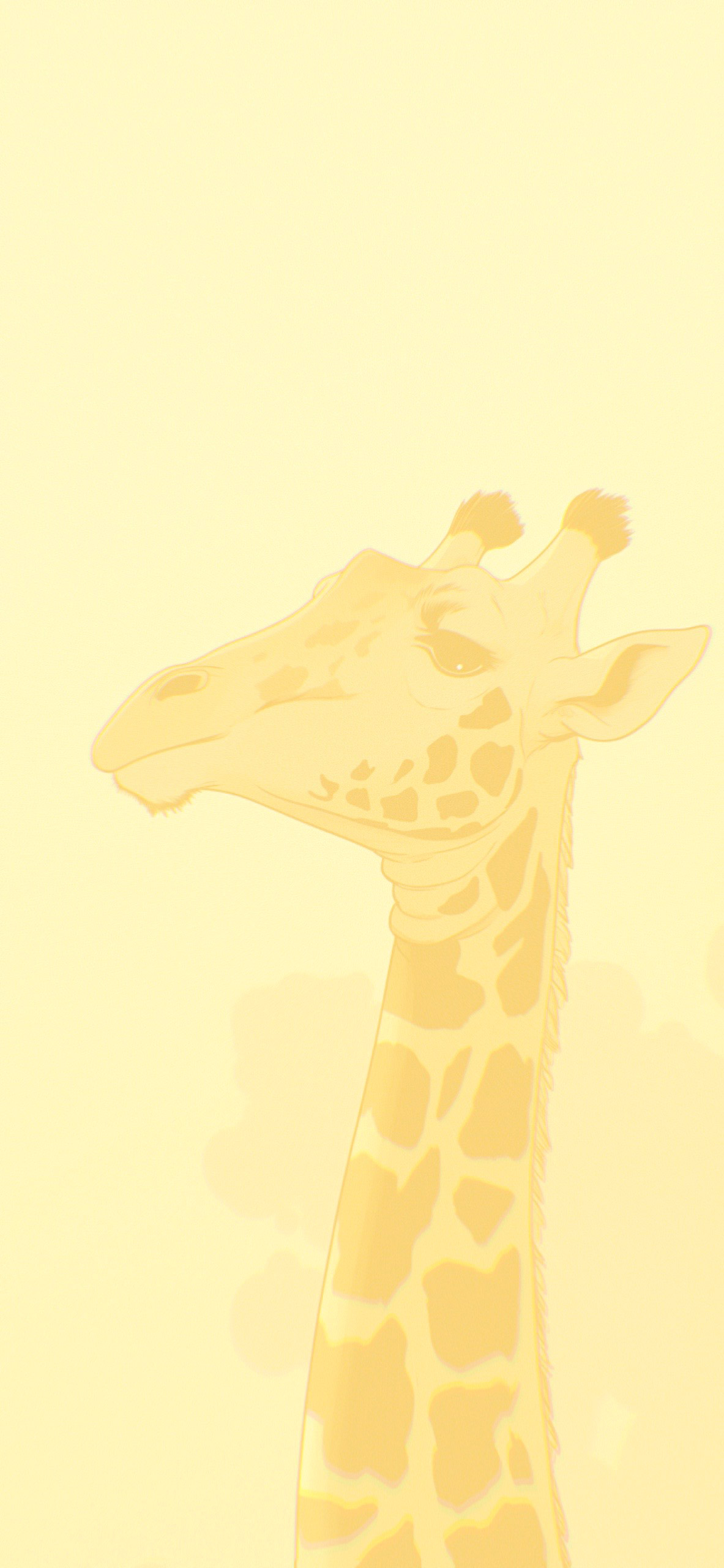 Giraffe Light Yellow Wallpaper iPhone
