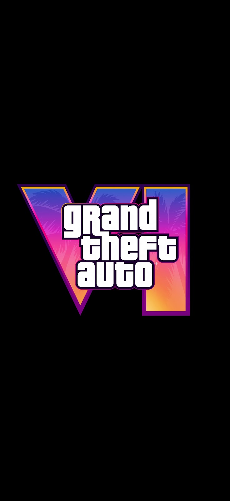 GTA 6 LOGO BLACK AMOLED WALLPAPER