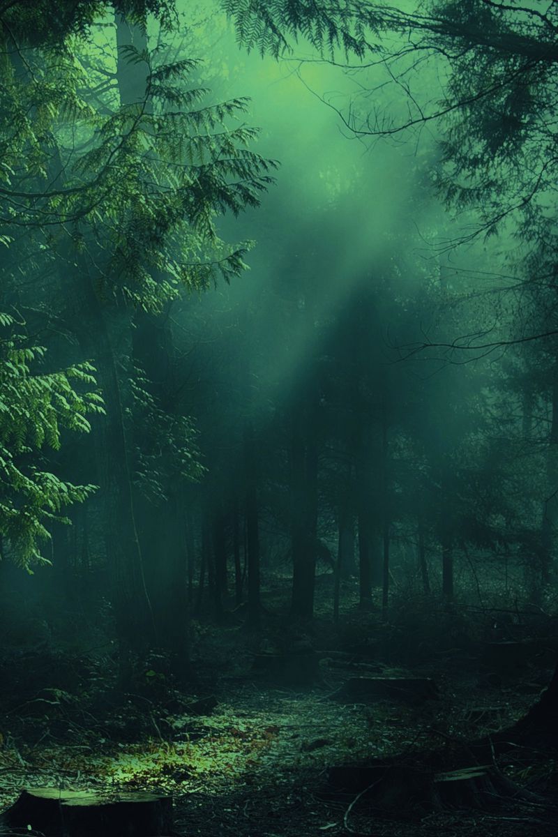 Download wallpaper 800x1200 forest, fog