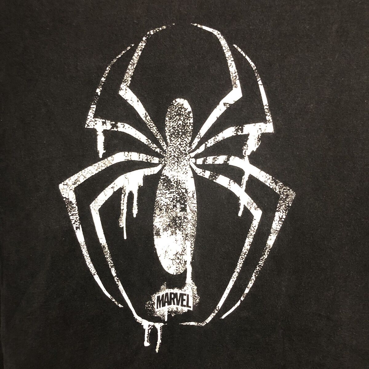 Marvel Spider Man Mad Engine T Shirt Y2K Mens Large Tee Faded Black White Spider