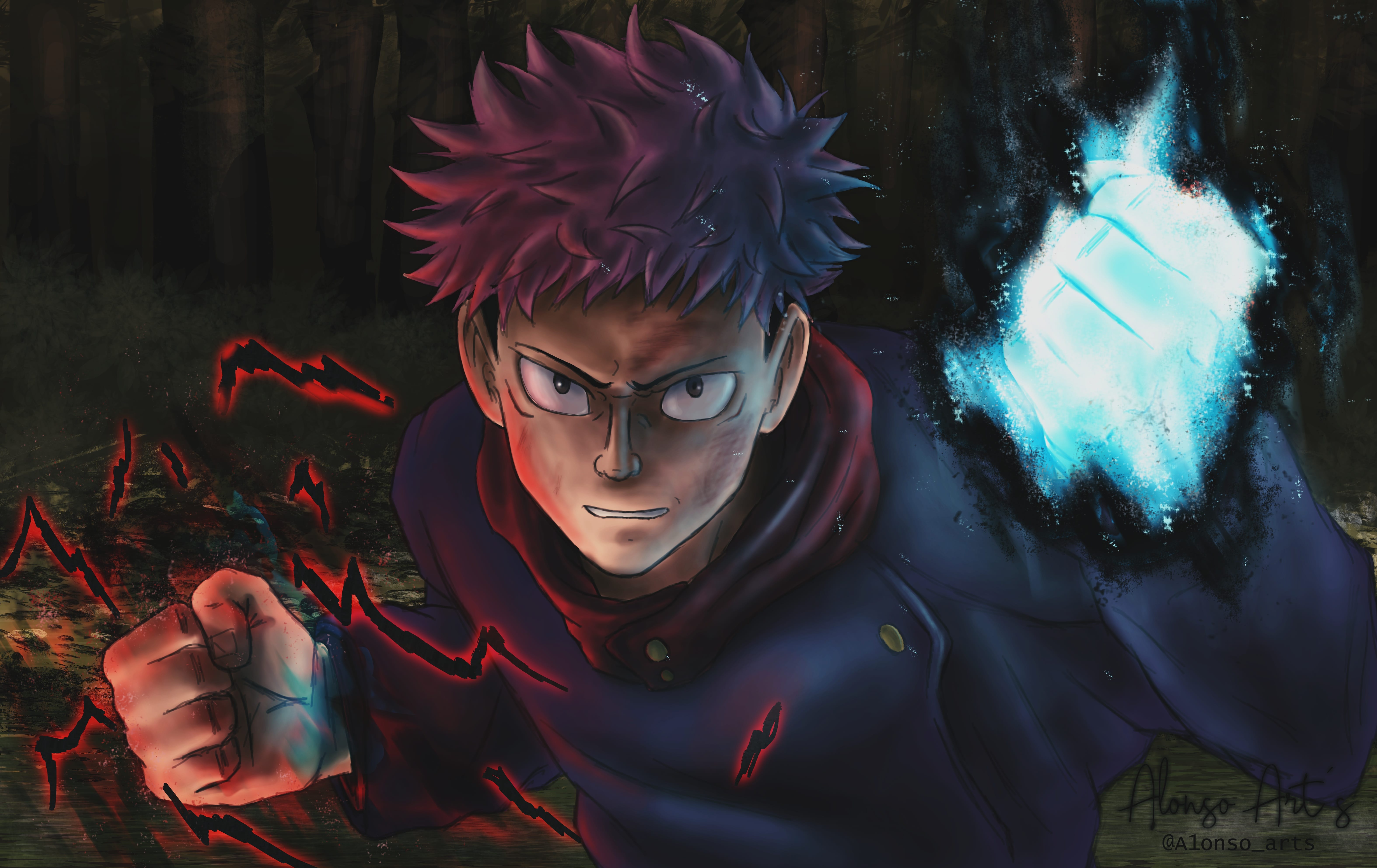 Yuji itadori black flash A1onso