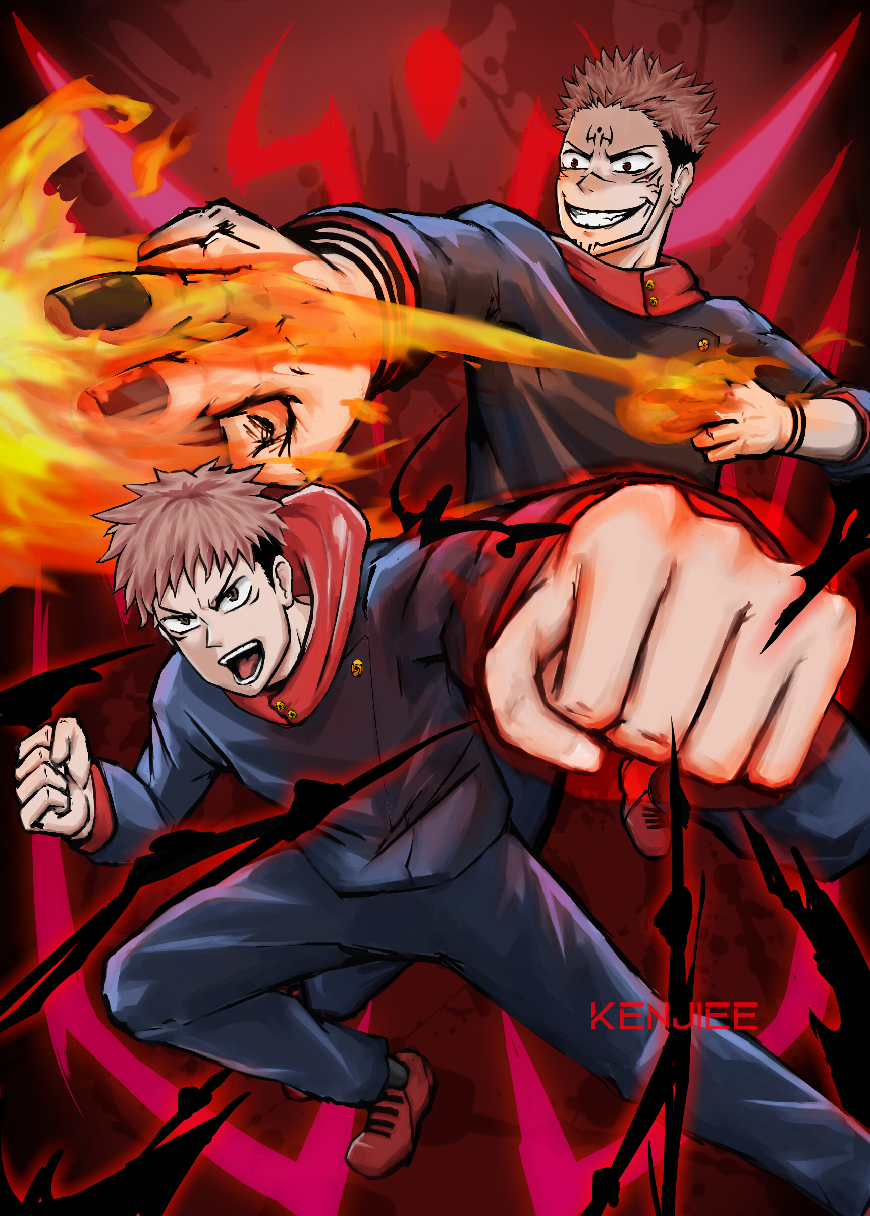& Itadori Yuji black flash -JUJUTSU KAISEN