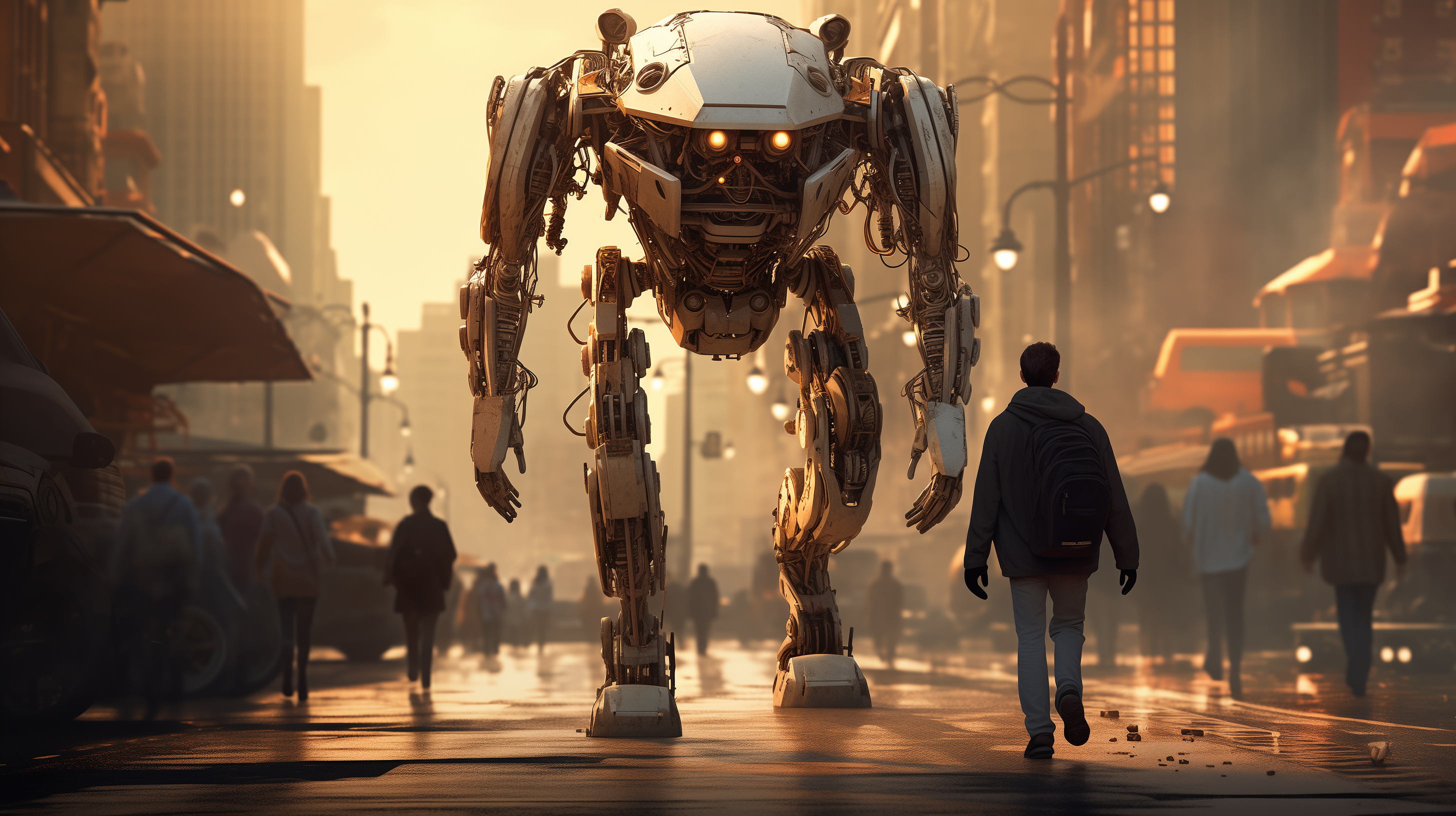 Futuristic Mecha Robot HD Wallpaper