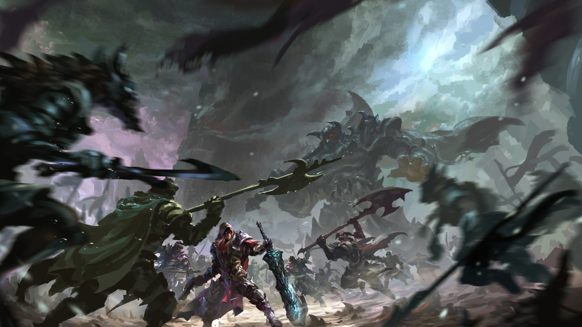 Download wallpaper weapons, hell, fight