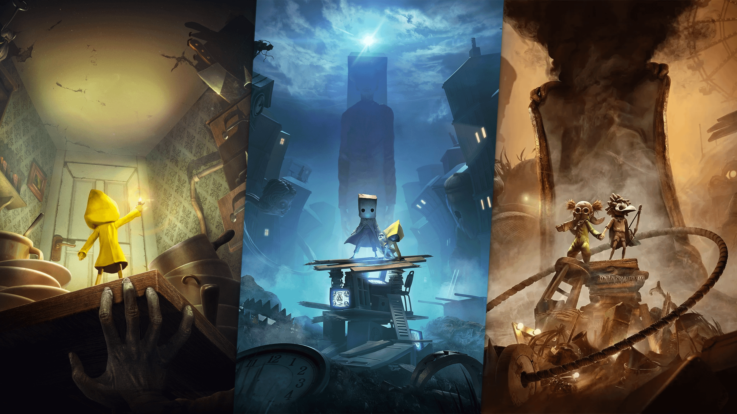 My new wallpaper for the trilogy of Little Nightmares games (OC)