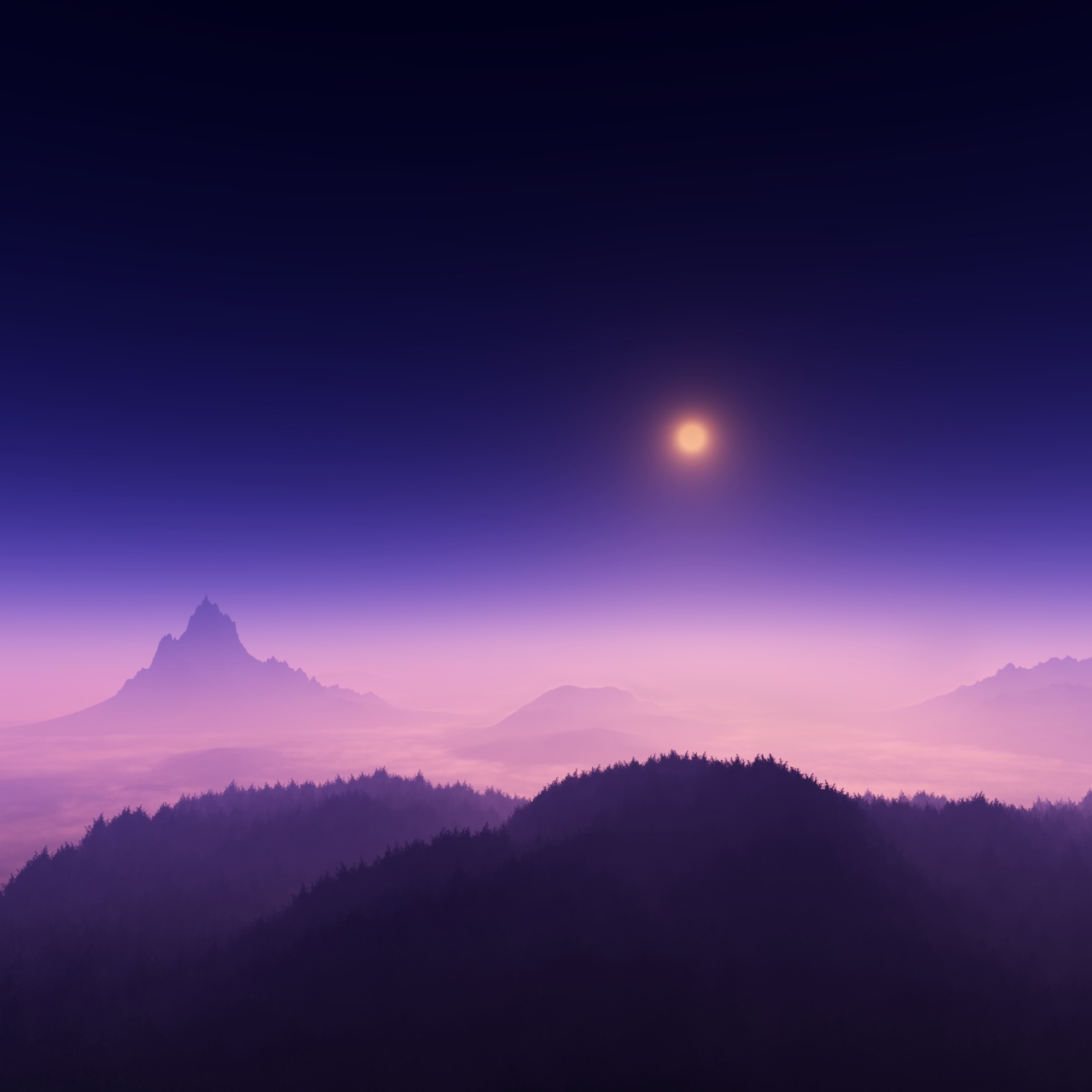 Moon light Wallpaper 4K, Foggy, Night