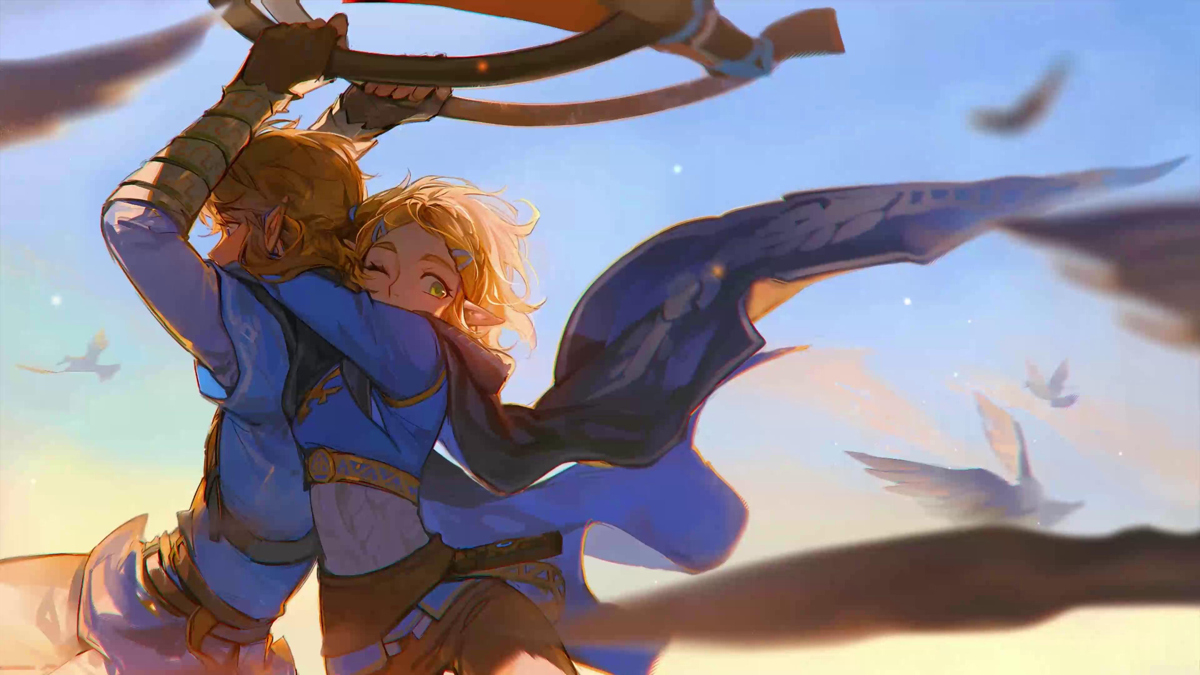 Princess Zelda With Link The Legend