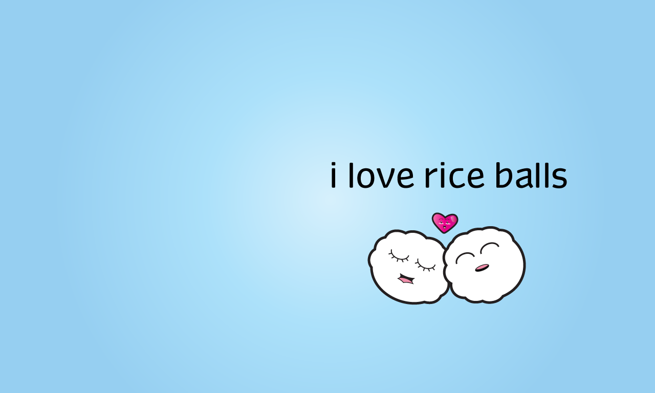 cute food wallpaper love rice balls
