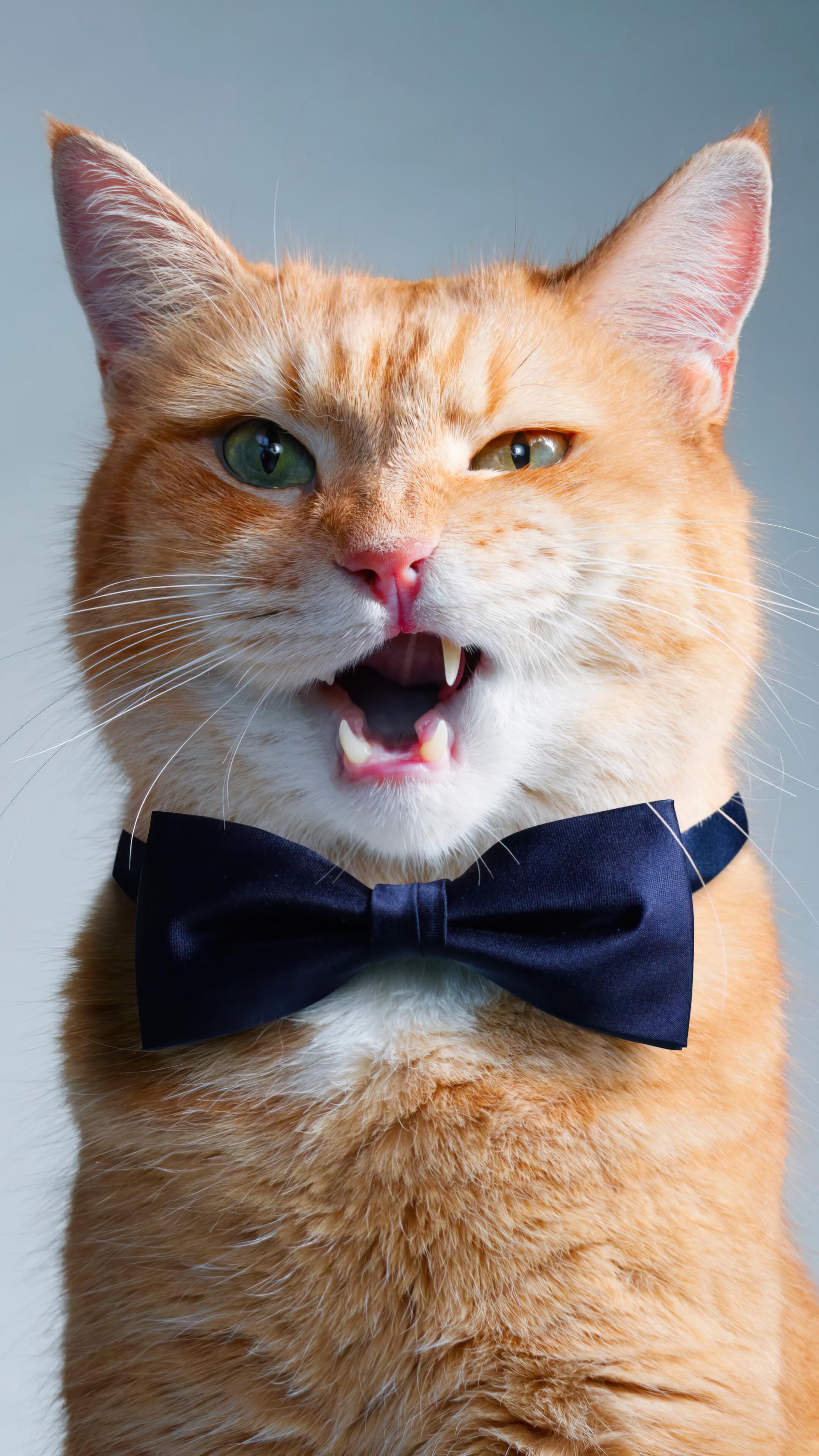 Orange Cat with a Bow Tie Cute Pets