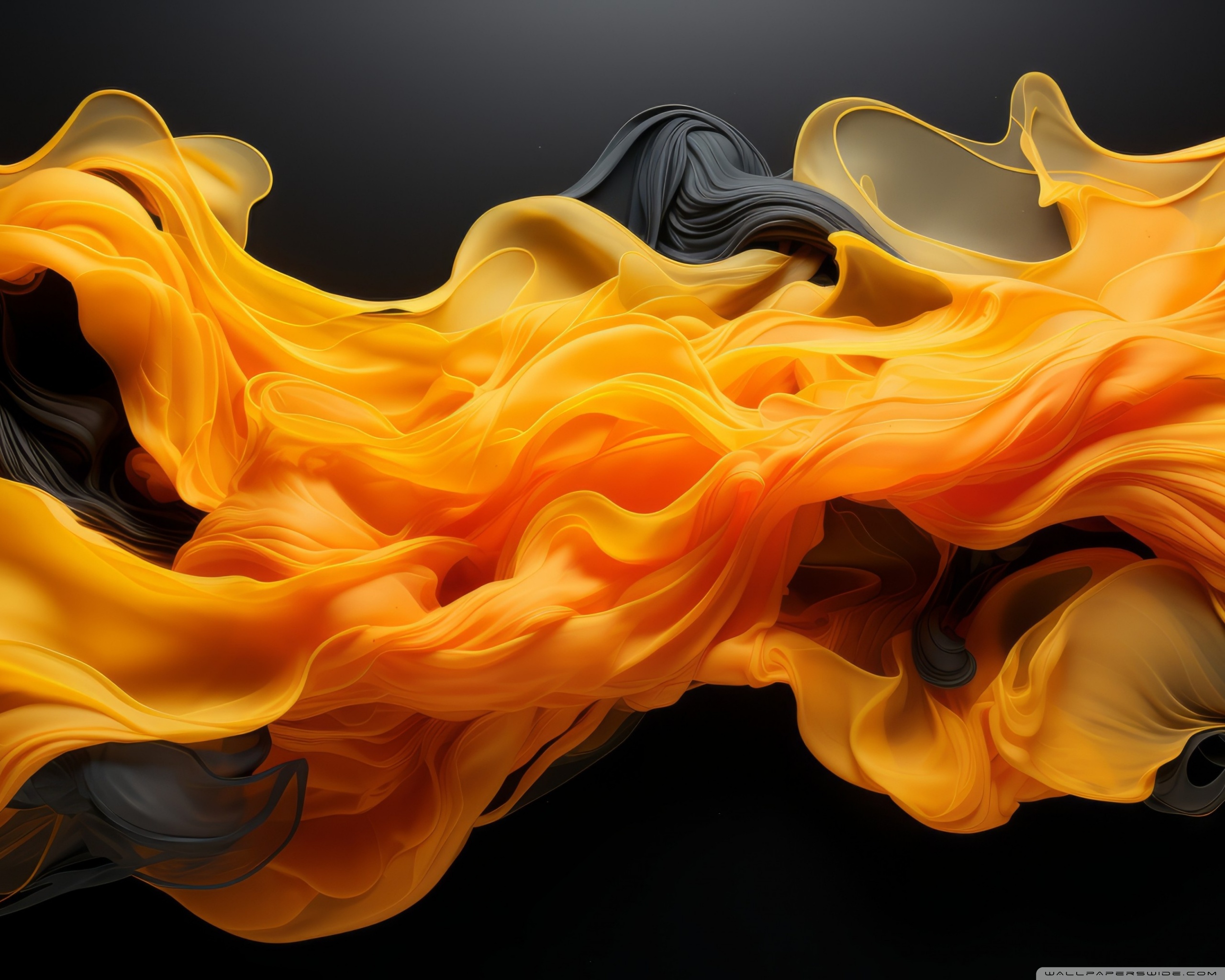 Black Orange Yellow Abstract Art Ultra