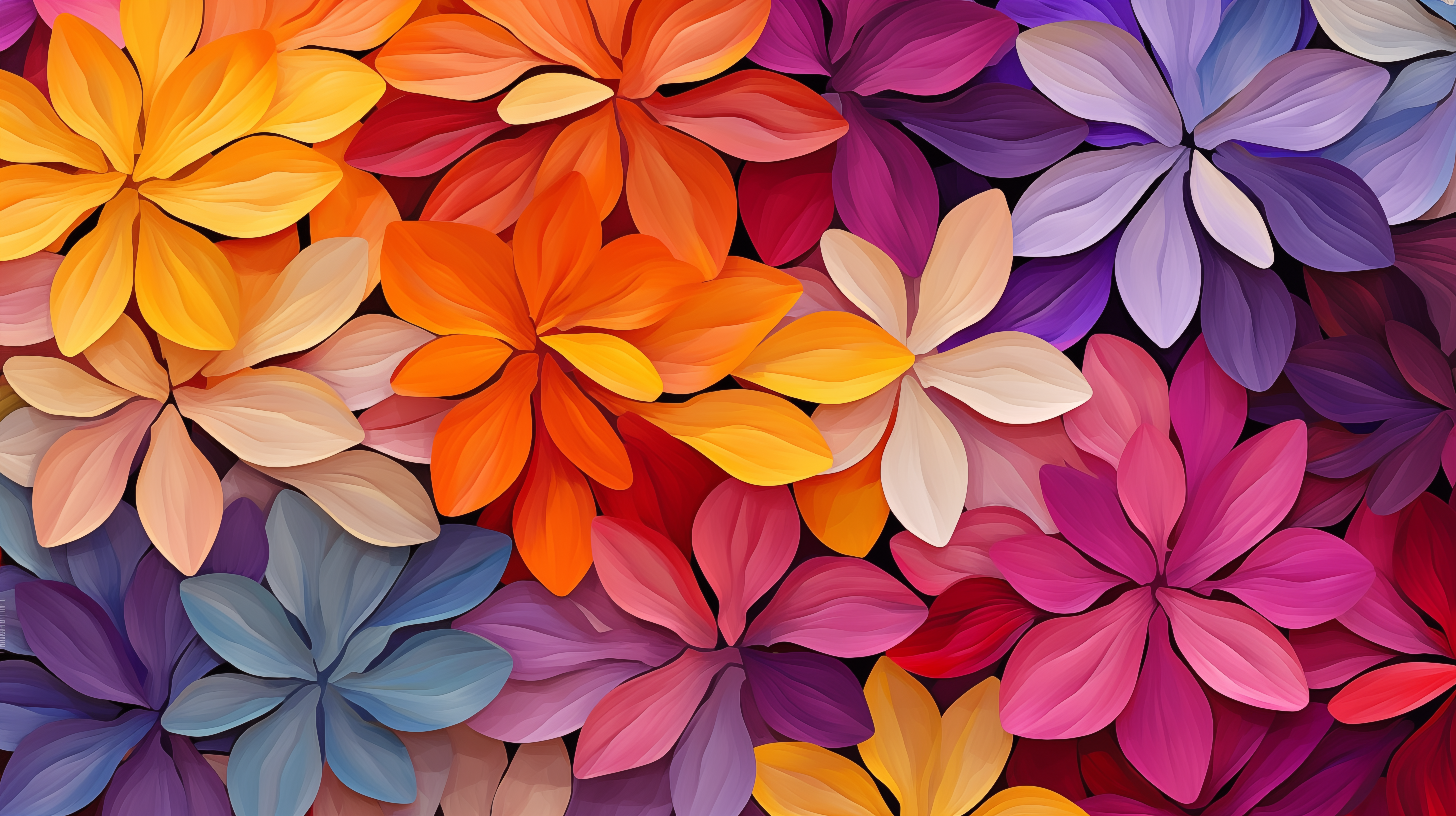 Colorful Petal Mosaic HD Wallpaper