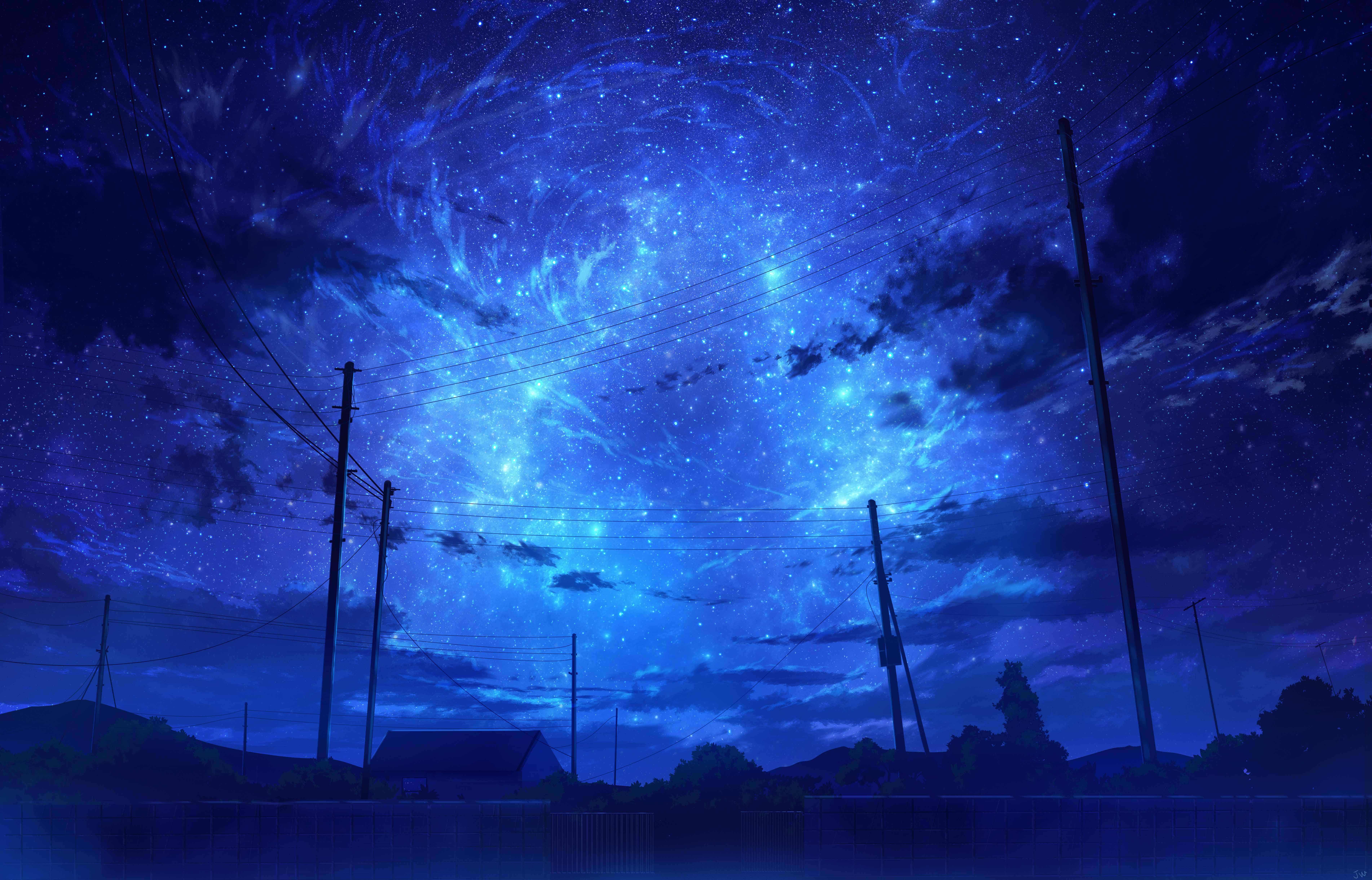 Starry Blue Sky Night 8k Wallpaper, HD