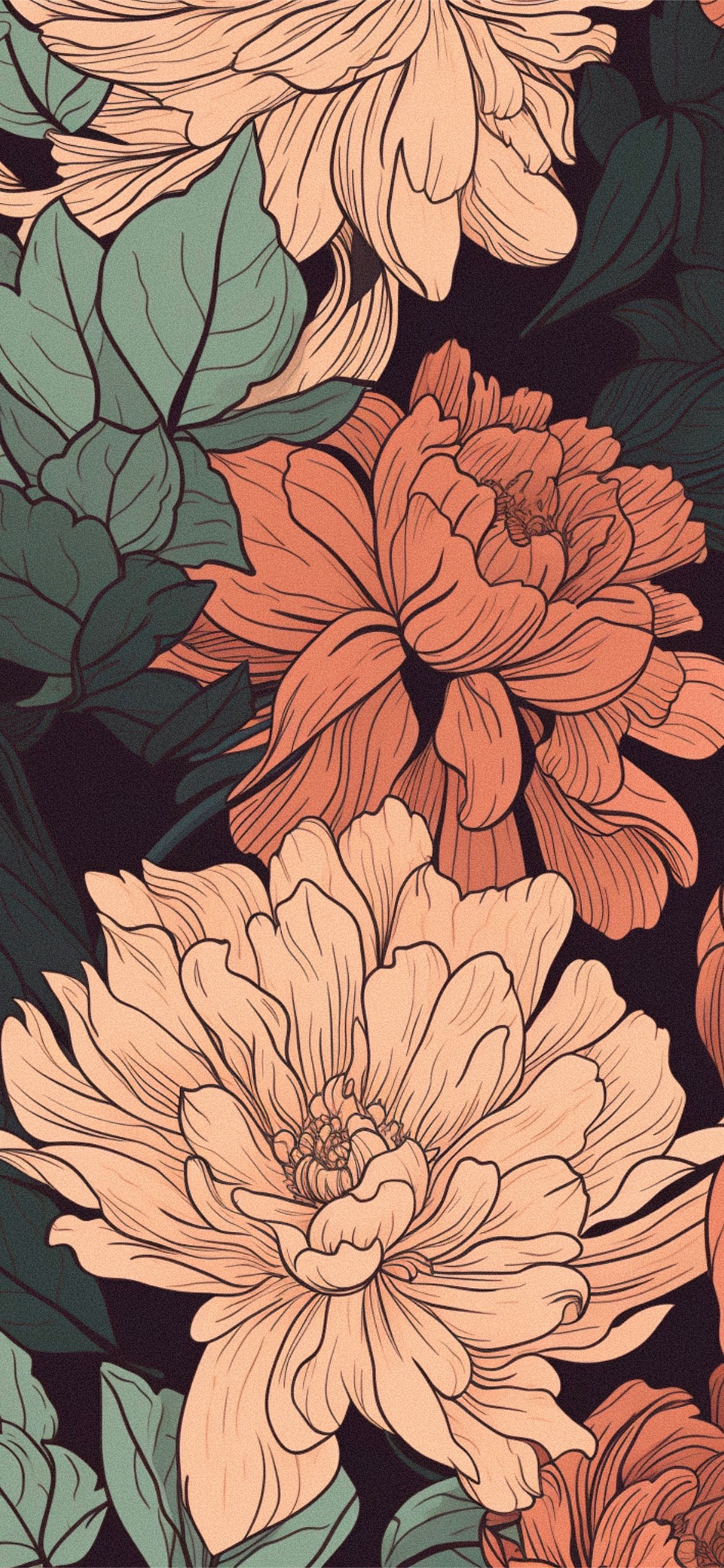 Gorgeous Flowers Vintage Wallpaper