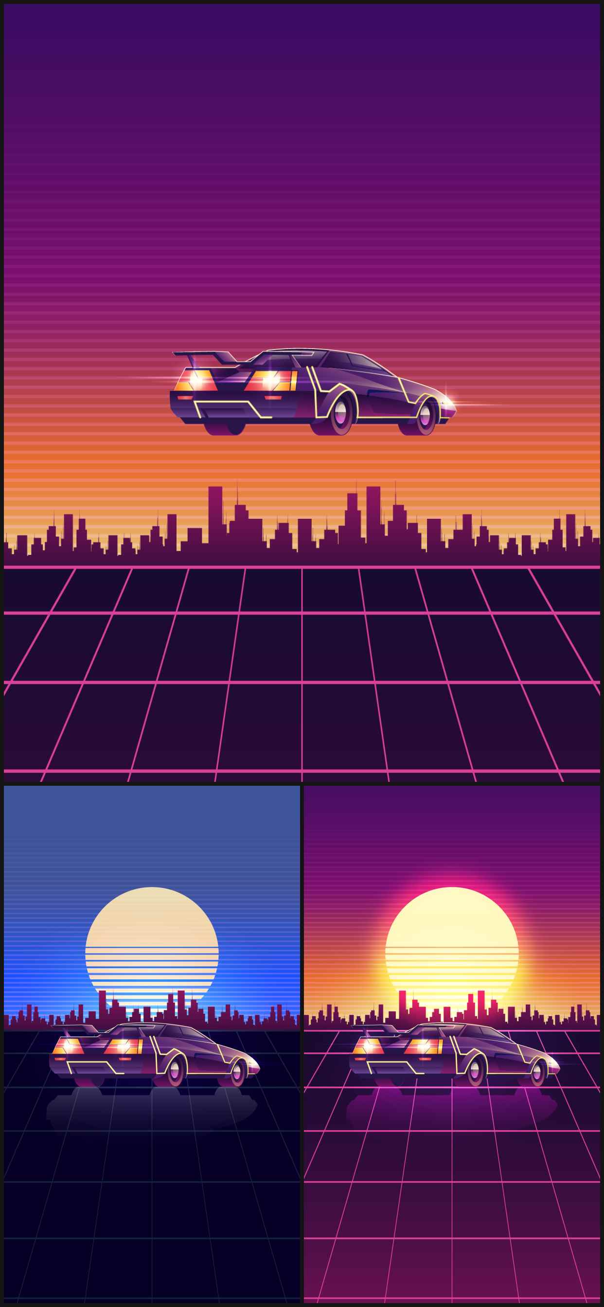 DeLorean retro wallpaper