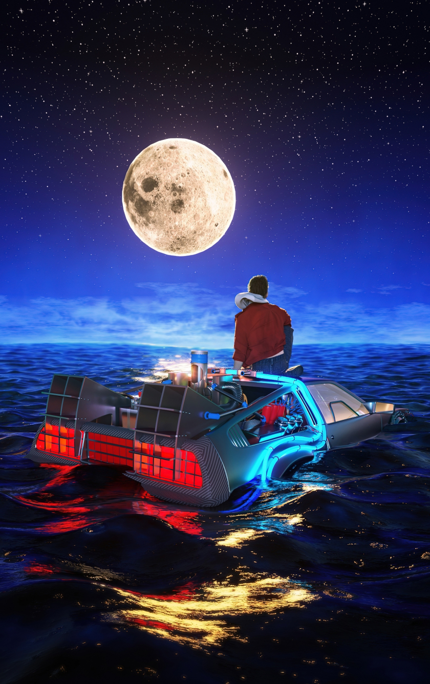 Download wallpaper 840x1336 delorean