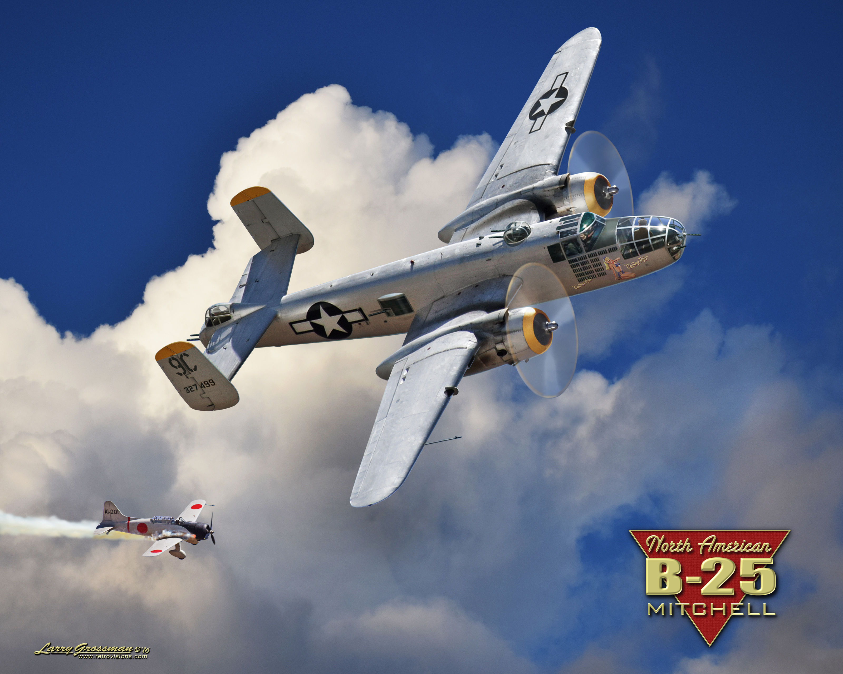B 25 Mitchell Bomber Wall Mural