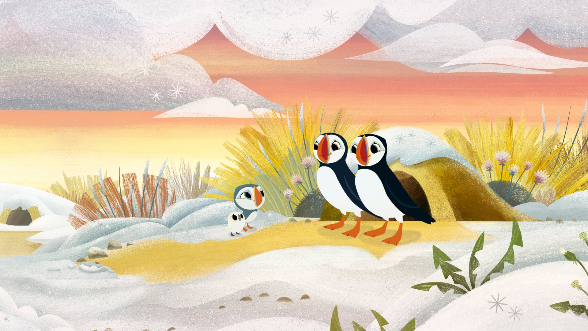 Very snowy on Puffin Rock today. #snow