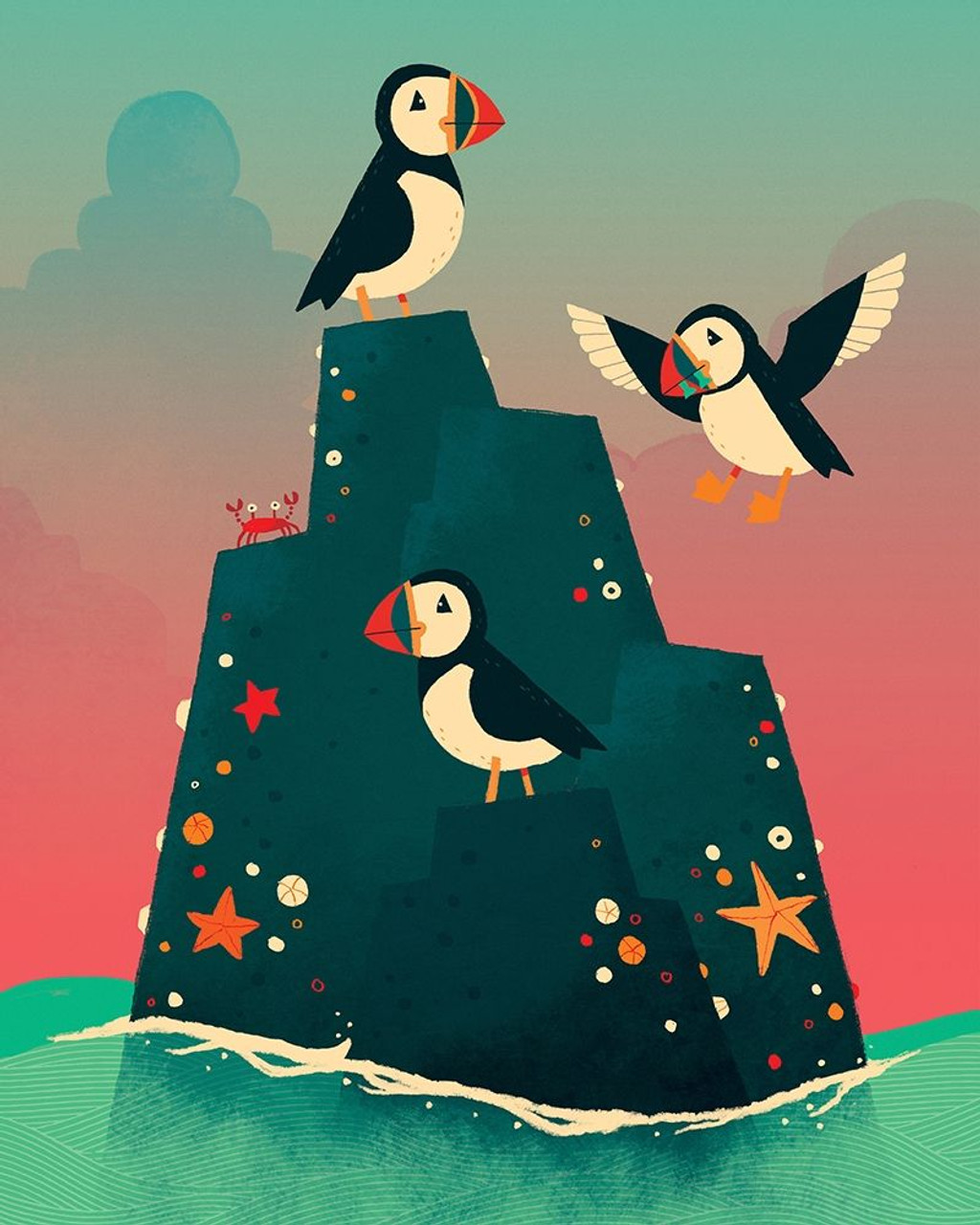 Puffin Rock Poster Print