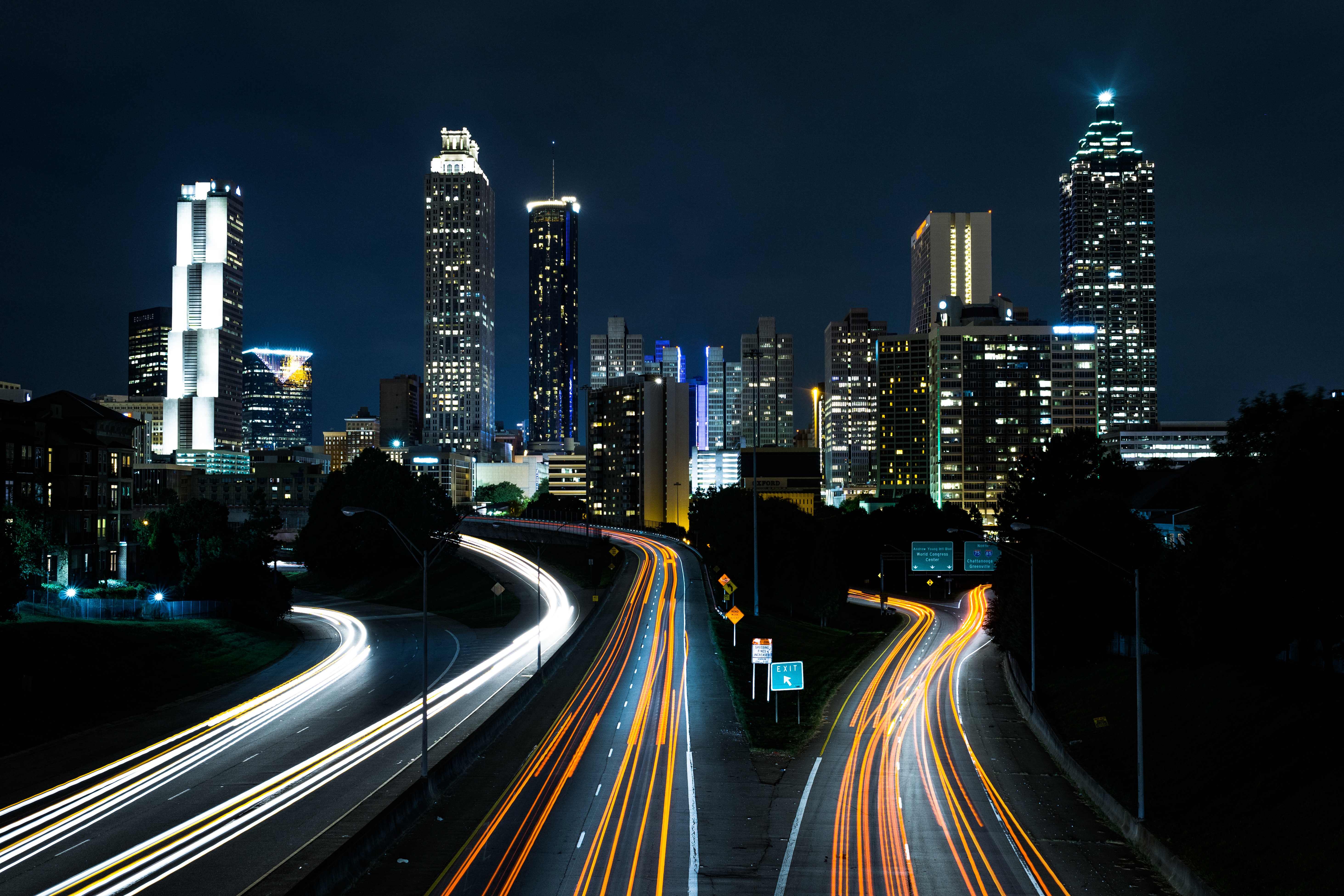 horizon, road, bridge, skyline, traffic